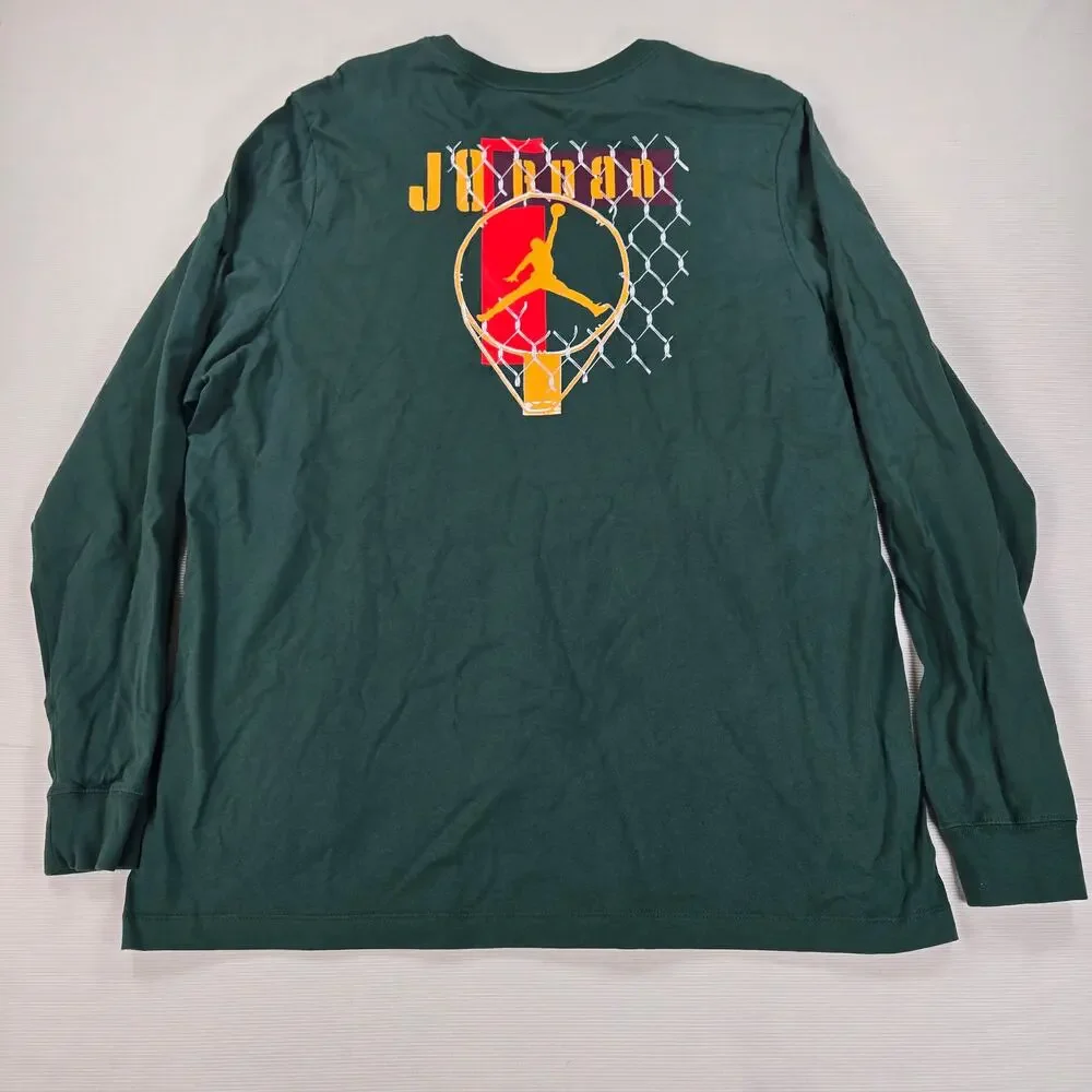 Nike Air Jordan Jumpman Retro DNA Long Sleeve Green‎ Shirt Men's Size 2XL